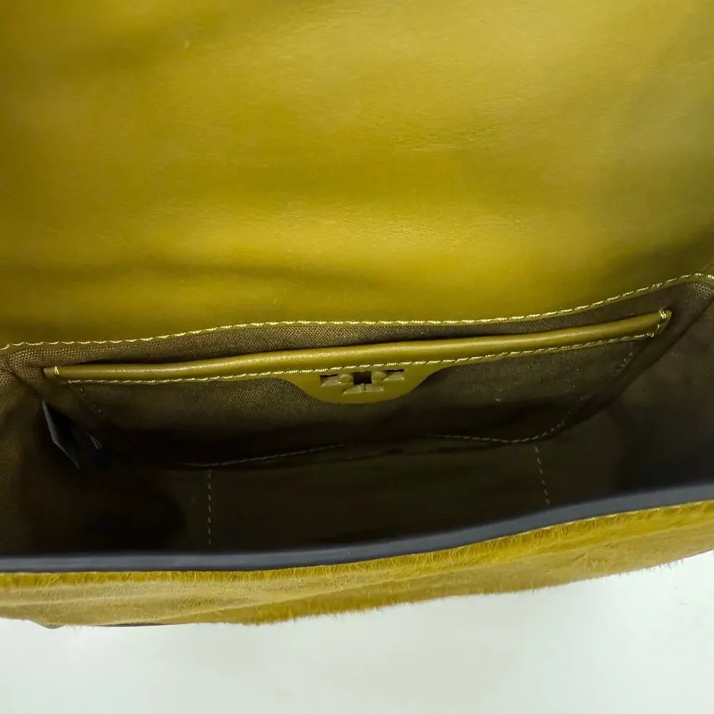 Tory Burch Sawyer Calf Hair Mini Shoulder Bag in Olive Green